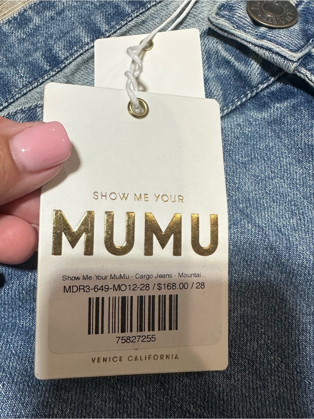 New Show Me Your MuMu The Cargo Jeans 28 wide leg - Picture 8 of 10